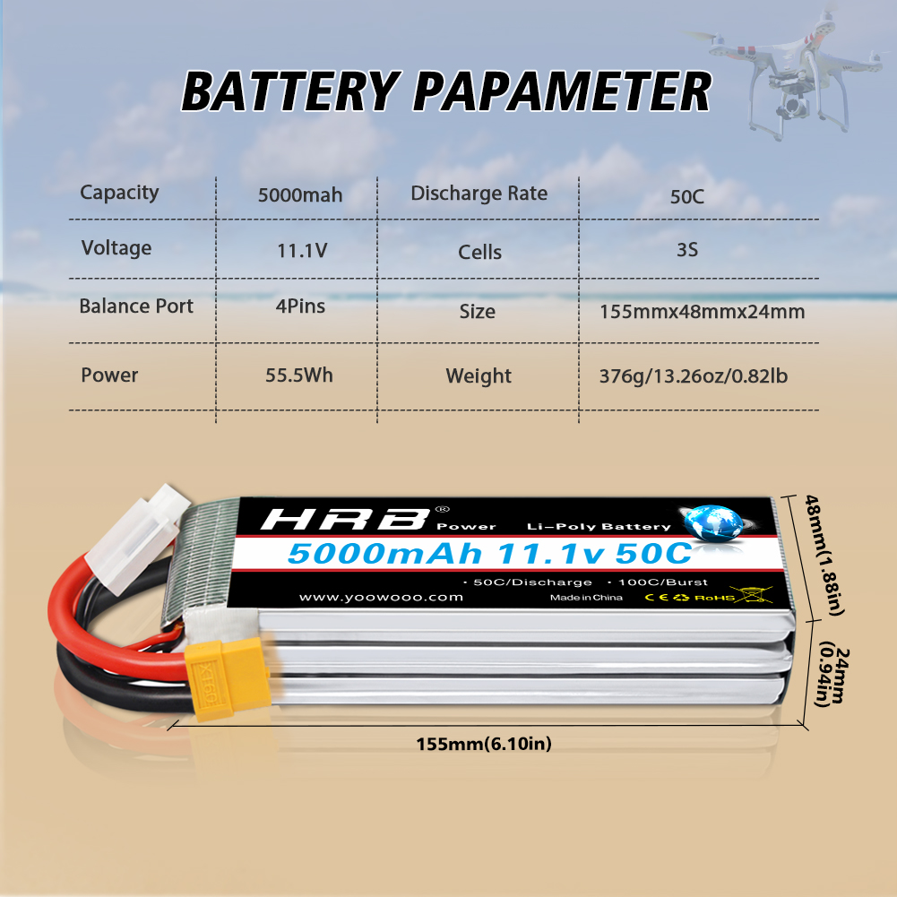 HRB Lipo Battery 2S 3S 4S 6S   - 6S Lipo Battery 22.2V 5000Mah 评论和价格