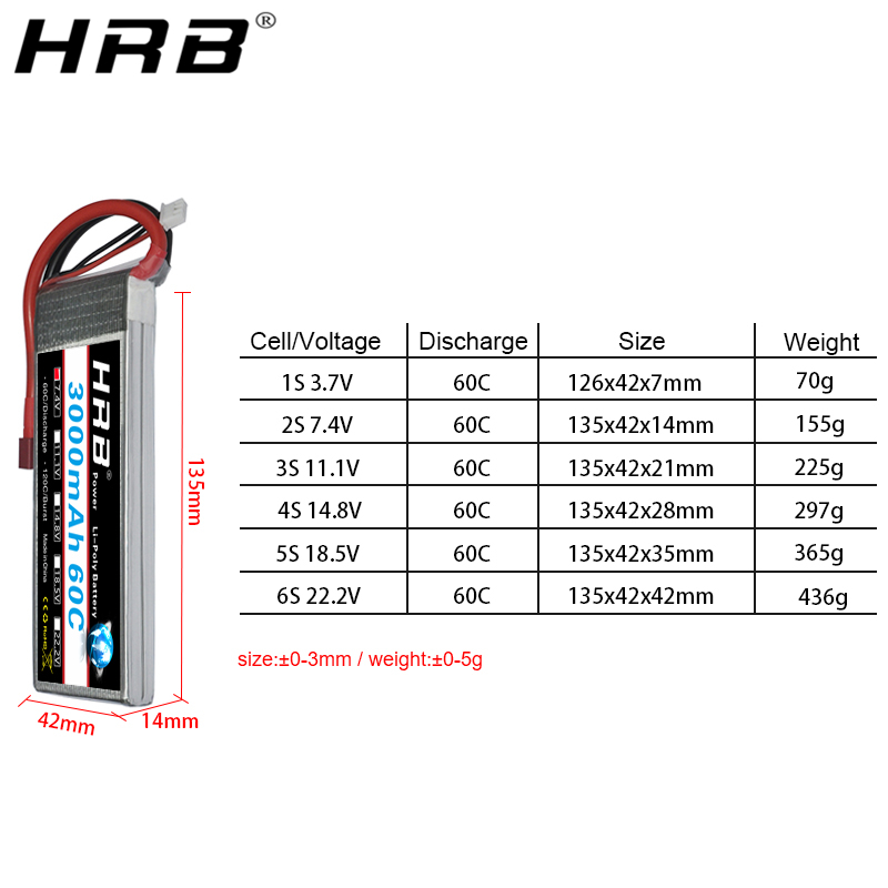 HRB lipo Battery 2S 3S 4S 6S 5 - 4S Lipo Battery 14.8V 6000Mah 评论和价格
